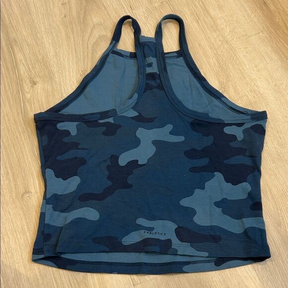 Fabletics Blue Camouflage Crop Tank Top - Picture 3 of 5